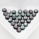 Новая мода 40 шт 8 мм черный цвет мечты плоский задник Кабошоны Камея V6-28