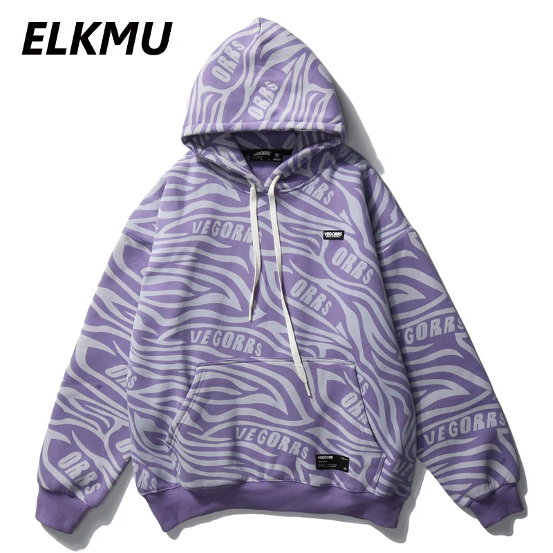 ELKMU уличная свободные Флисовые толстовки Толстовка Для мужчин 2020 Осень Harajuku