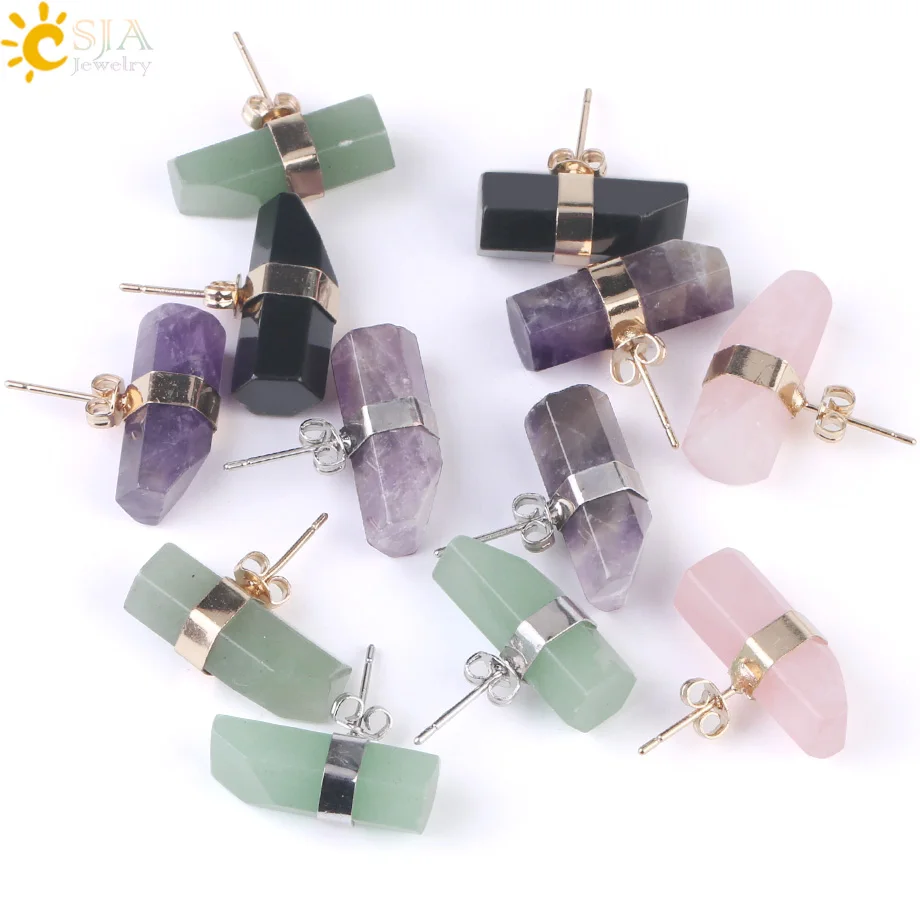 Женские серьги гвоздики с натуральным камнем|Серьги-гвоздики| |