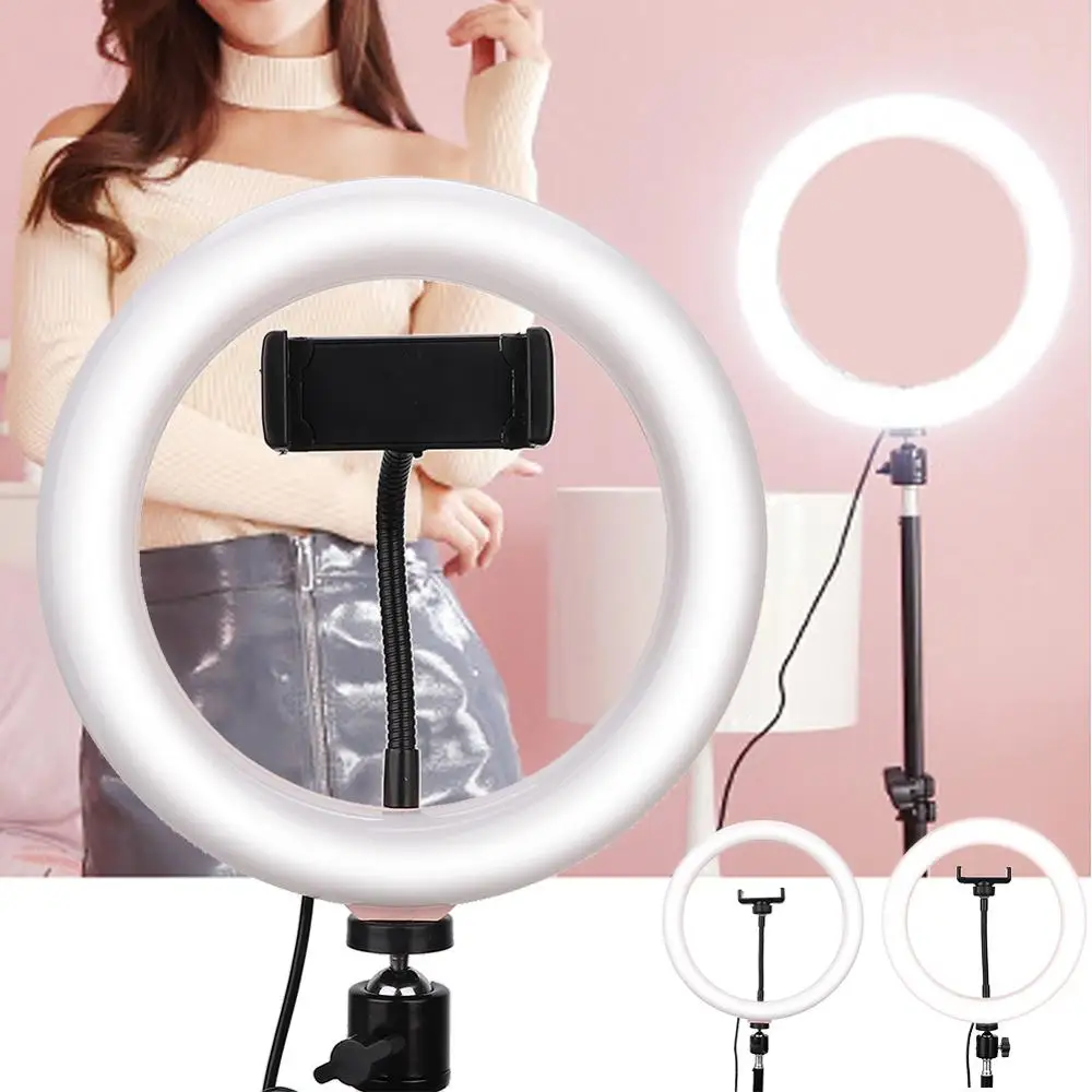 Live LED Selfie Ring Light Studio Photography Photo Fill with Tripod for Permanent Makeup Tattoo Accessory Cute Pink | Красота и