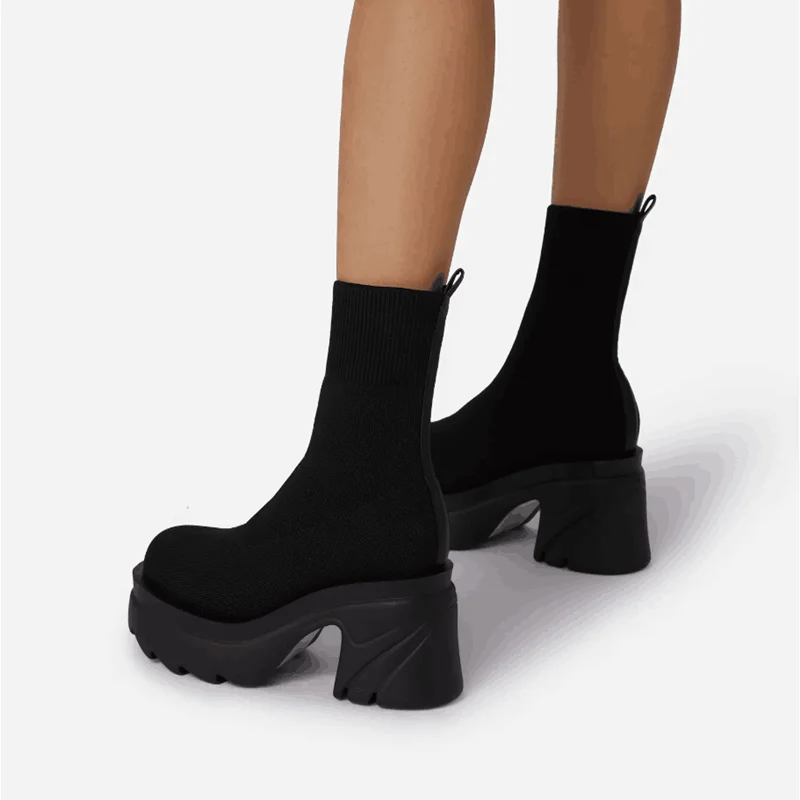 Новинка Осень-зима 2021 парные Туфли-носки женская повседневная обувь на толстой