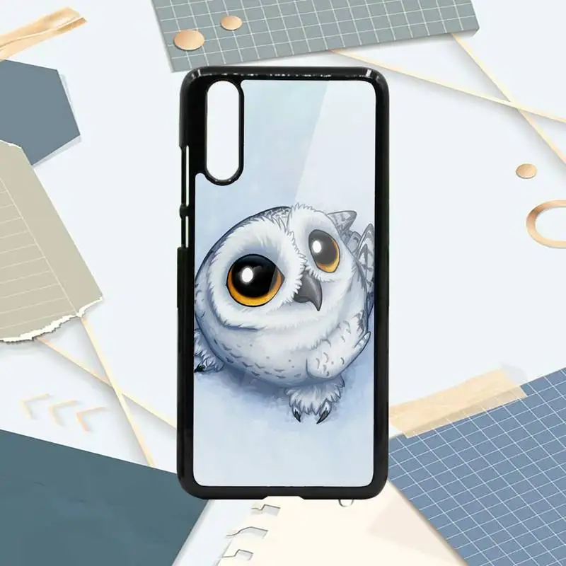 

Cute Animal Owl painting Phone Case PC For Samsung galaxy S note 8 9 20 10 e lite2019 plus pro ultra