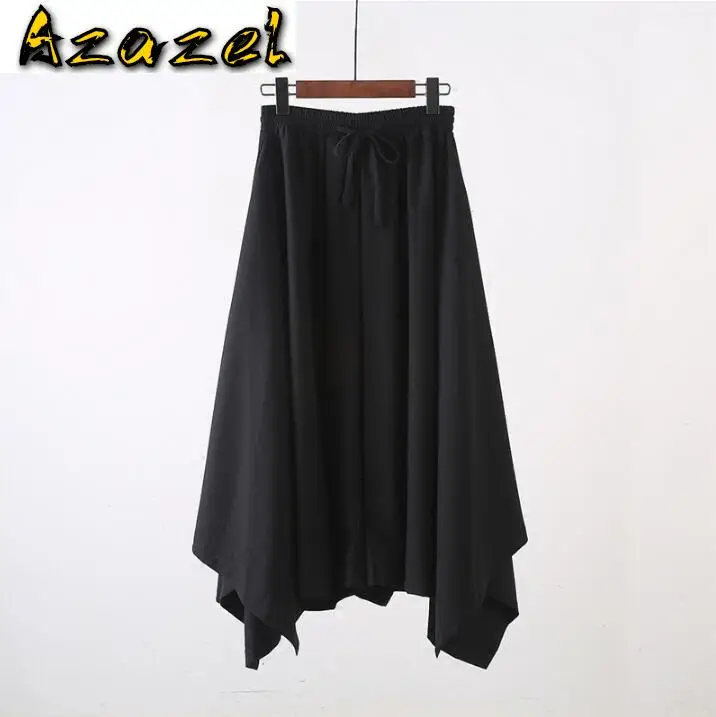 High quality New style pants men's personality pantskirt Korean hair stylist Catwalks Stage outfit Elastic waist wide Leg pants
