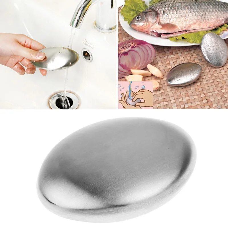 

1pcs Stainless Steel Soap Odour Remover Garlic Fish Odor Deodorize Eliminating Tools Kitchen Bar Odor Remover Kitchen Supplies