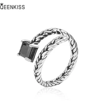 qeenkiss rg6541 fine jewelry%c2%a0wholesale%c2%a0fashion%c2%a0%c2%a0woman%c2%a0girl%c2%a0birthday%c2%a0wedding gift round aaa zircon 925 sterling silver open ring