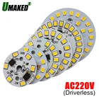 Печатная плата 3 Вт, 5 Вт, 7 Вт, 9 Вт, 12 Вт, 15 Вт, 220 В переменного тока со встроенным драйвером IC, плата pcb светодиодной лампы без водителя, напрямую к 220 В переменного тока