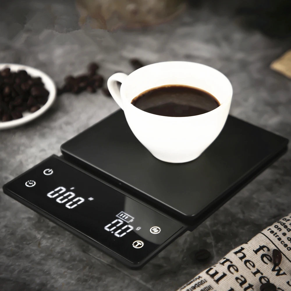 

USB Charging Coffee Scale Smart Digital Scale Pour Coffee Electronic Drip Coffee Scale With Timer Scale Kitchen Scale Waterproof