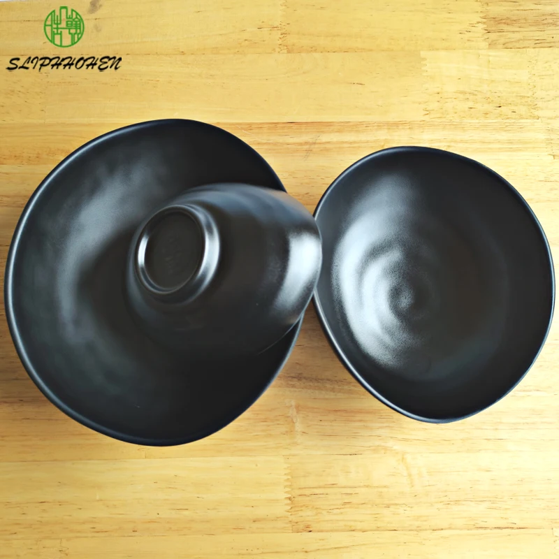 100% меламиновая черная замороженная миска для супа японская кухня ресторан