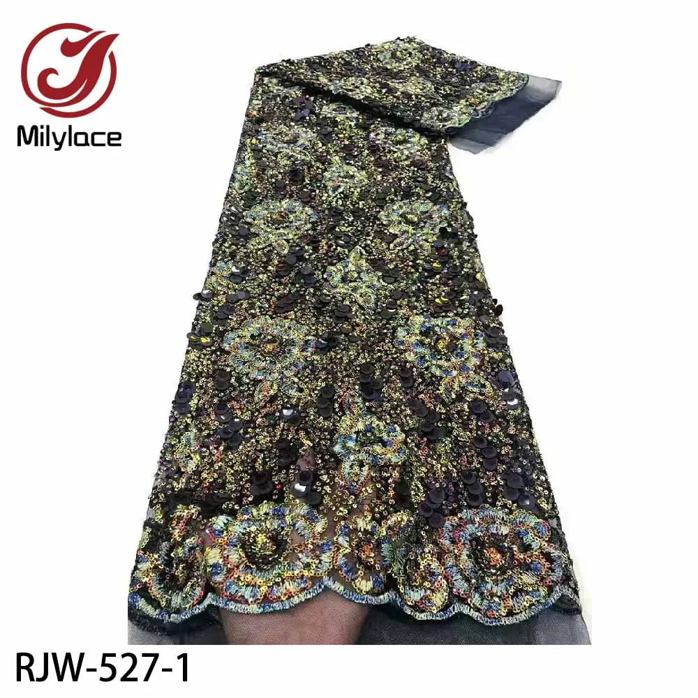 Milylace африканская кружевная ткань 2020 Высококачественная вышитая с блестками