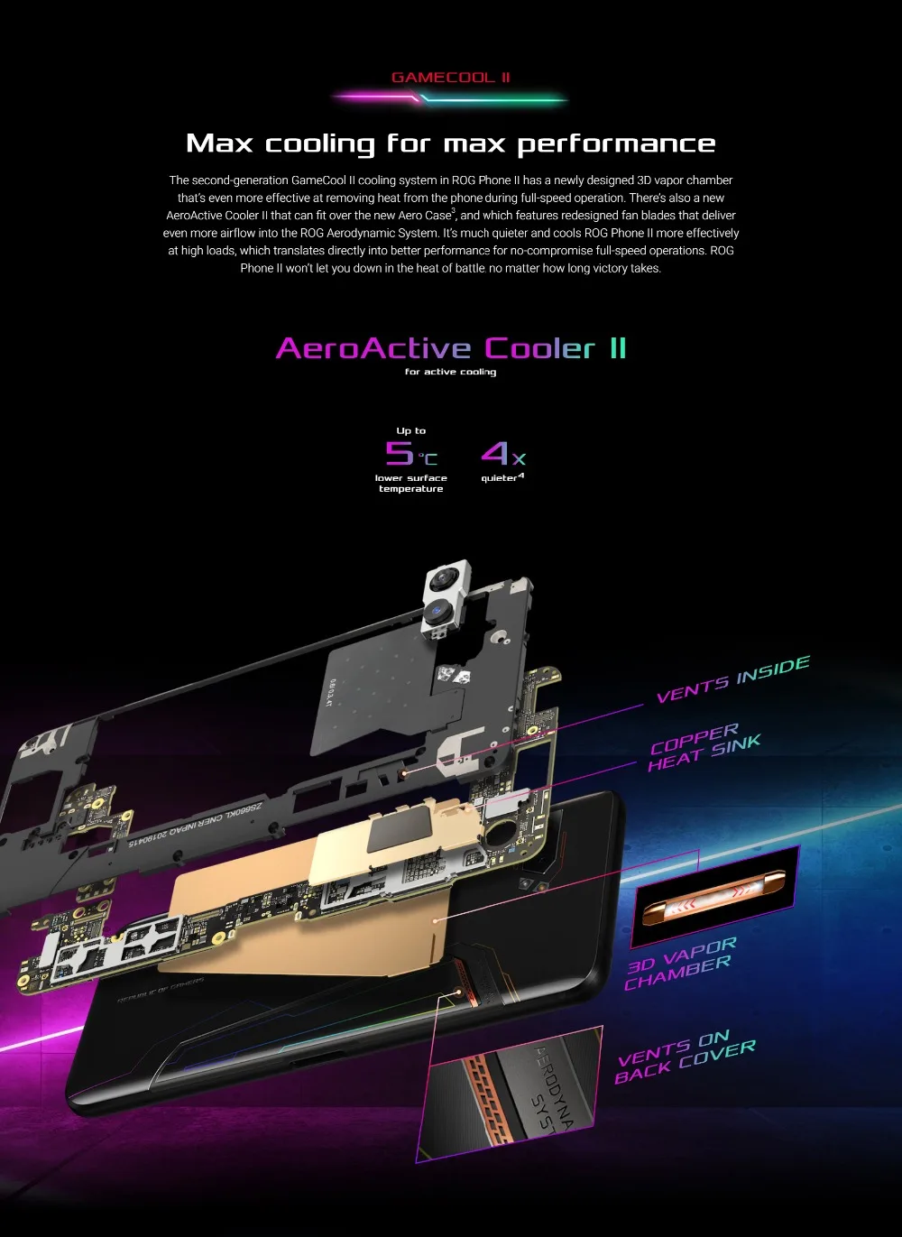 Asus ROG 2 супер игровой телефон ZS660KL мобильный телефон 8G ram 128G rom Snapdragon855+ 6,5" 1080x2340 h 48MP 6000mAh Android 9,0