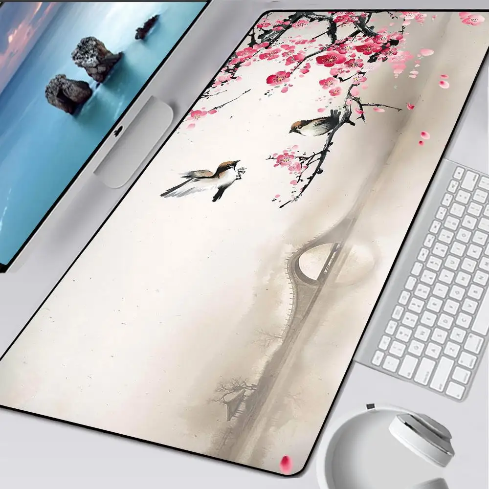 

900x400mm Chinese Painting Large Mouse Pad Big Gaming Lock Edge Mousepad Modern Laptop Notebook Rubber XL XXL Game Speed Playmat
