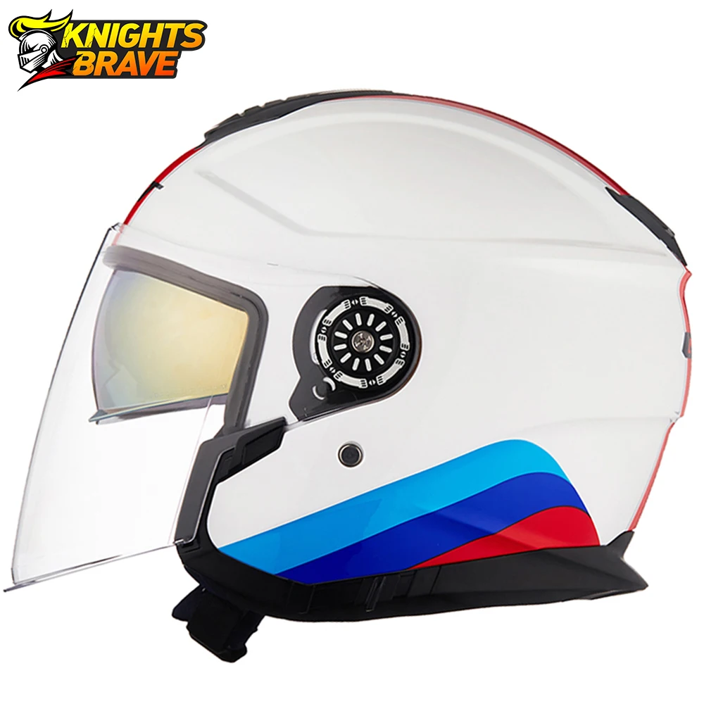 GXT Motorcycle Helmet Open Face Dual Lens Visors Moto Helmet Electric Bicycle Helmet Men Women Scooter Helmet Casco Moto