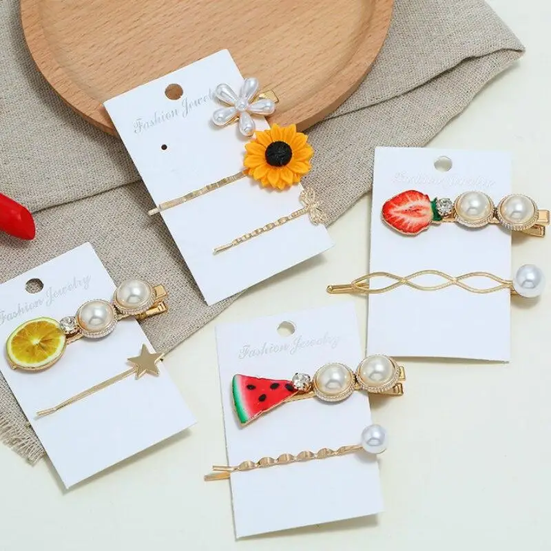 

Clearance Sale 1 Set Women Fashion Pearls Hair Clips Pin for Girls Sweet Hairpins Hair Accessories Flower Barrettes Headwear