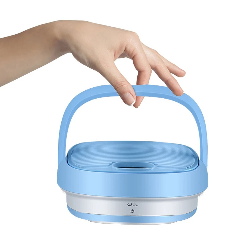 

Portable Folding Washing Machine with Ozone Ultrasonic Underwear Socks Carry-on Mini Folding Portable USB Washer