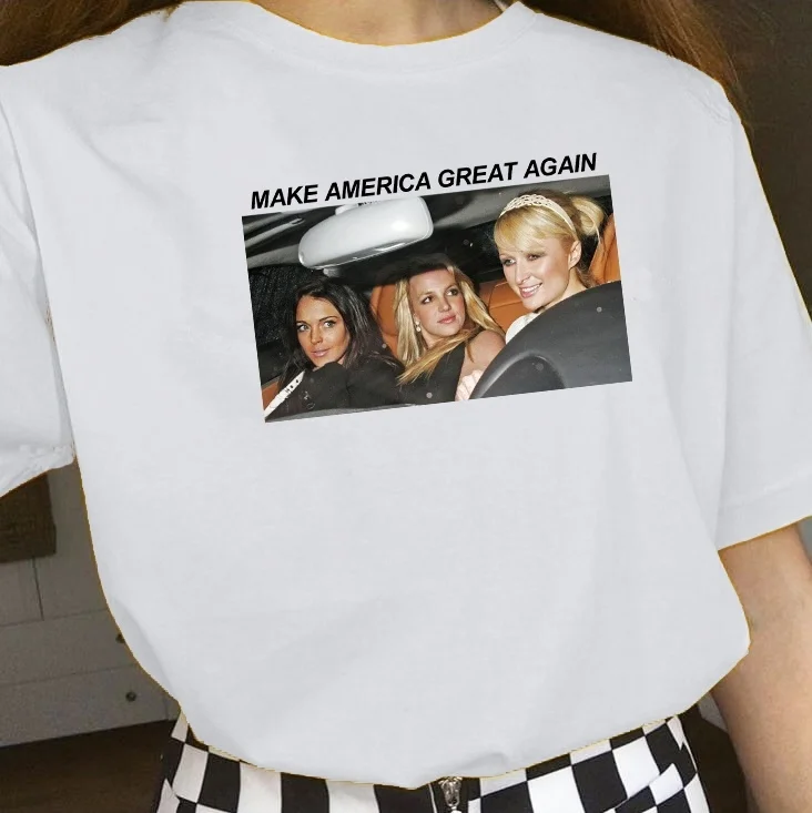 Kuakuayu HJN Britney Make Америка Грейт снова Футболка женская Tumblr модная Милая смешной мем рубашка хипстеры уличный стиль Топ