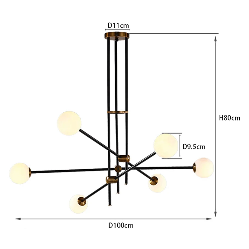 

Contemporary Minimalist Design LED Diode Glass Ball Chandelier for Bedroom Dining Living Room Loft Hall Interior Nordic Decor