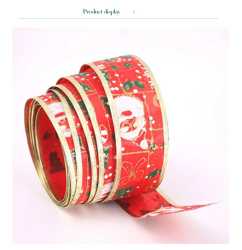 2019 Новое поступление Санта Рождественская лента напечатанная Grosgrain декорации с