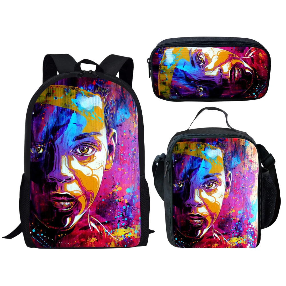 Африканские американские мужские школьные ранцы с принтом для детей черная