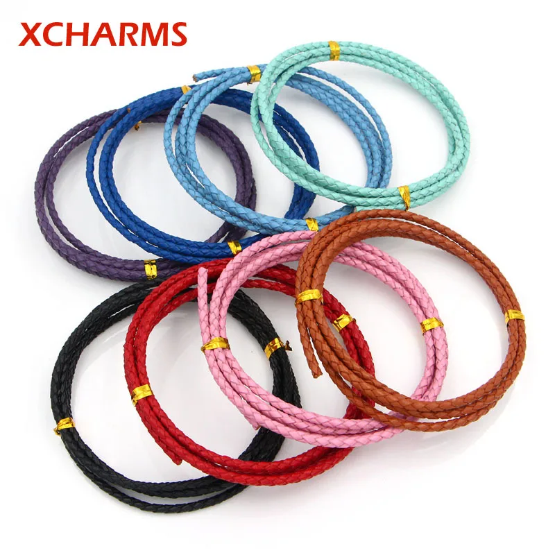 Шнур плетеный из натуральной кожи 1 метр диаметр 3 мм|craft making|jewelry findingsrope string |