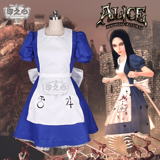 

Anime Alice: Madness Returns Cosplay Costumes Alice Formula Clothing Maid Outfit Female Halloween Party Role Play Clothing