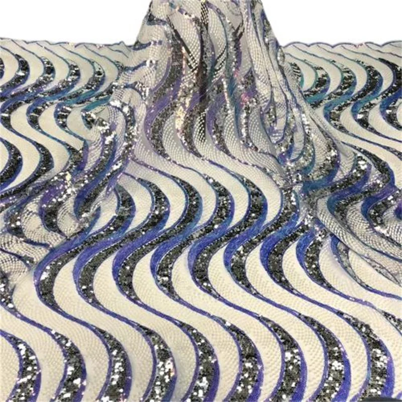 

Сине-желтые блестки, французская Тюлевая кружевная ткань 2020, Высококачественная вышивка, нигерийская вечерние ская вечерняя африканская К...