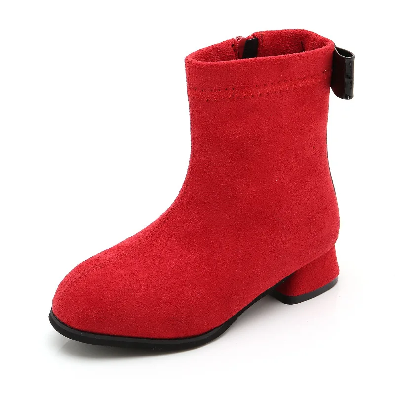 JUSTSL/Детские зимние однотонные модные ботинки для девочек подростков Дикие