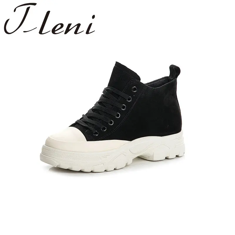 Высокие женские кожаные кроссовки для бега новинка весны 2019 модные повседневные