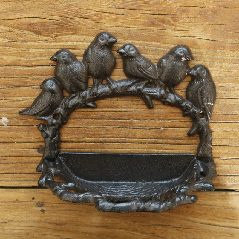 

zq European-Style Retro Cast Iron Decoration Keys' Box Home Courtyard Wall Hanging Storage Box