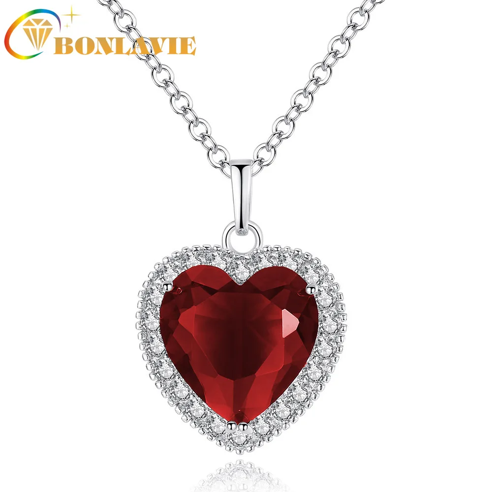 BONLAVIE микро инкрустация с подвеской сердце океана женское ожерелье полым сердцем