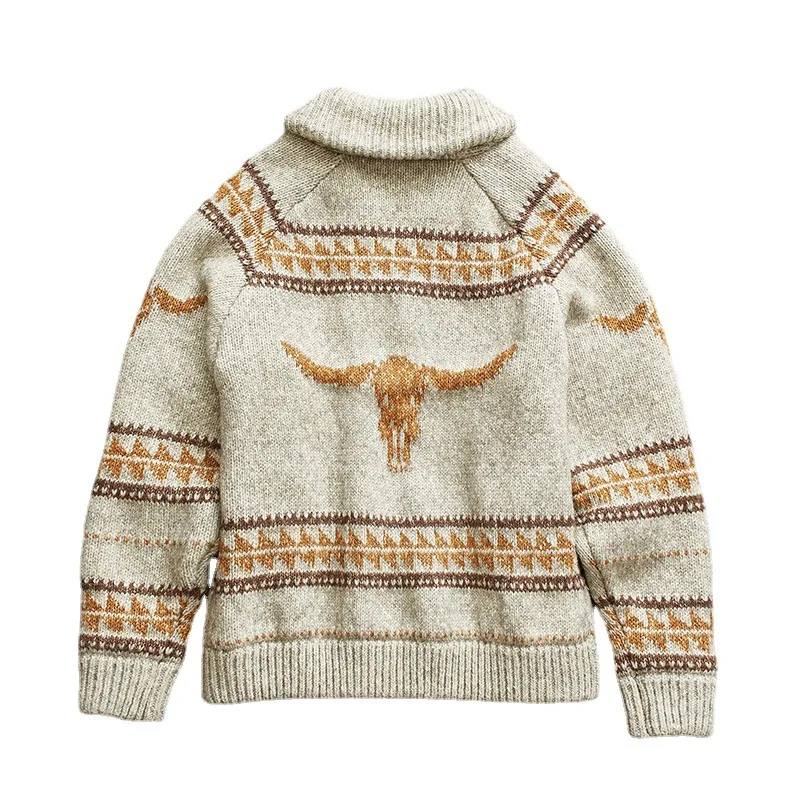 

2021 spring and autumn new sweater men's fashion comfortable color coat casual trend printed wool coat coat