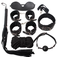 7pcs adults games sets handcuffs sex bondage clamps collar gag whip women sex products accessories for couple erotic toys