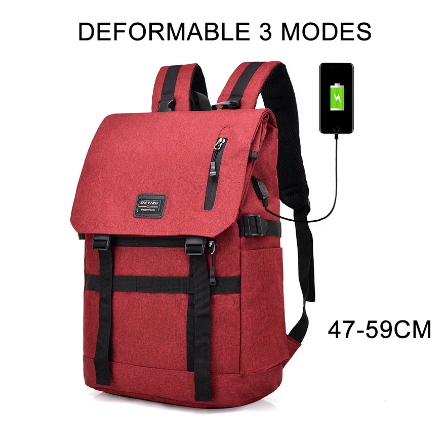 red 40л расширяемый багаж, дорожные сумки, USB сумка для скалолазания, рюкзак для ноутбука, для мужчин и женщин, походный рюкзак, школьный рюкзак для мужчин - Цвет: red