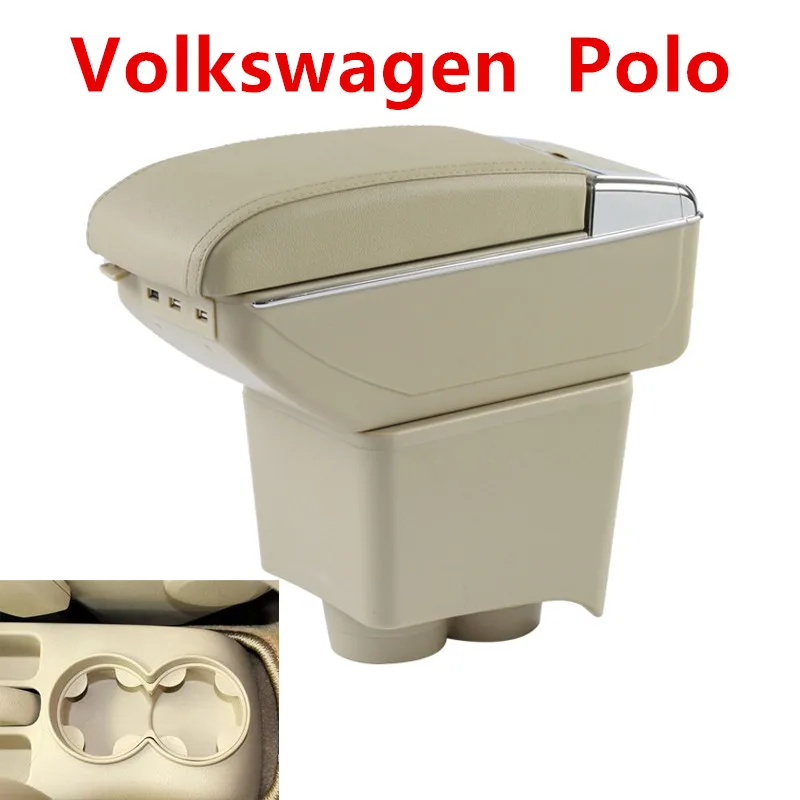 Для Volkswagen VW Polo 9N/9N3 02-09 Vivo 10-двухслойный автомобильный подлокотник держатель чашки центр консоль ящик для хранения лоток кожа