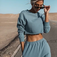 autumnwinter casual loose 2021 womens high waist long sleeved top and pants fitness sportswear sports sweater suit women