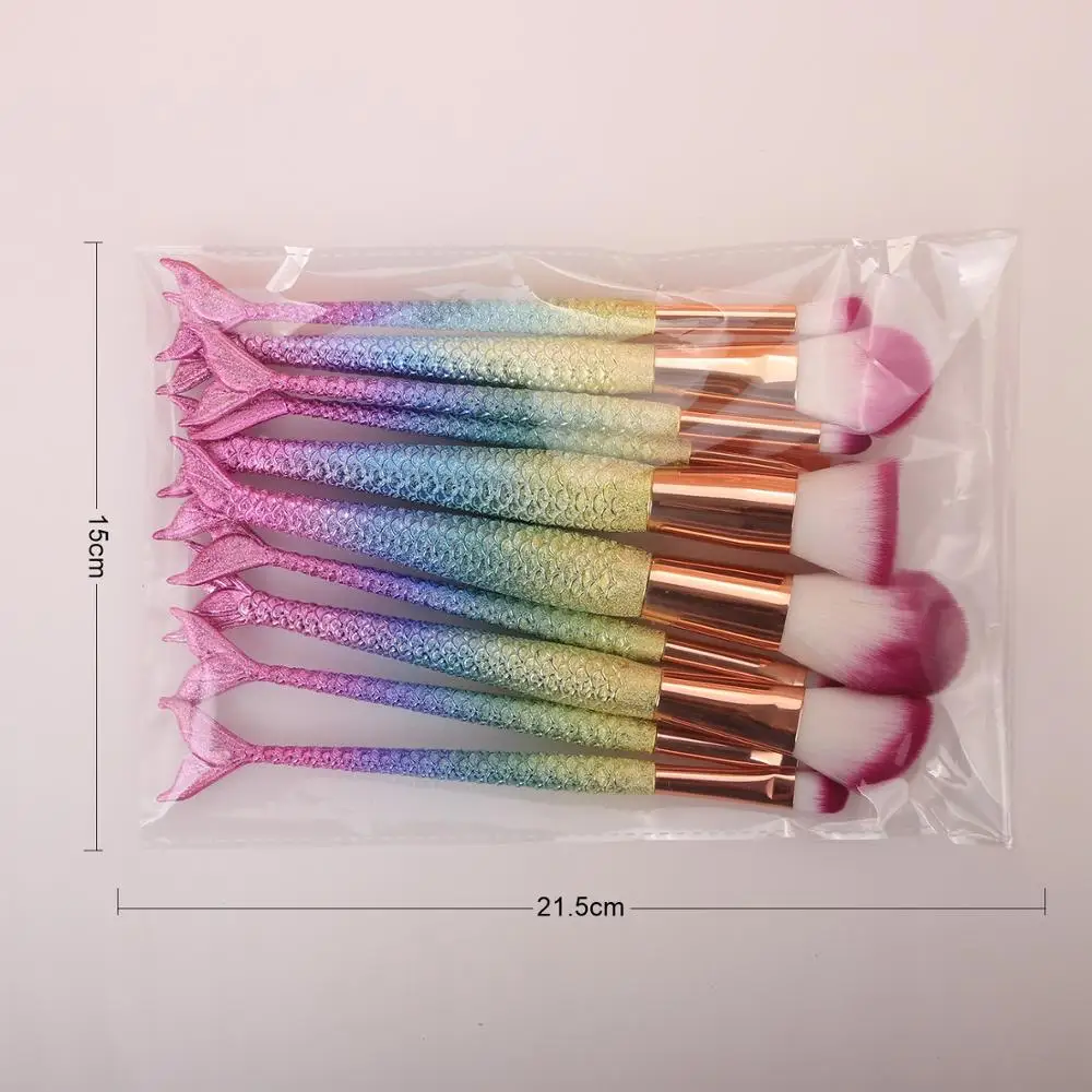 10/11 шт. Русалка Макияж Кисть для макияжа набор кистей глаз тени век консилер