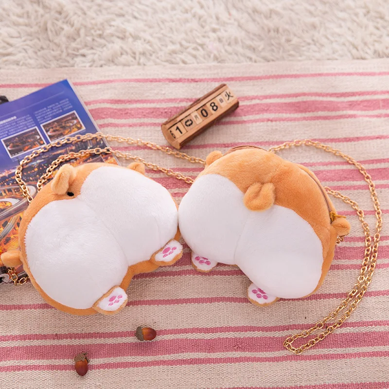 1 шт. 13*11 см милый корги сексуальная Нижняя сумка для монет мягкая плюшевая