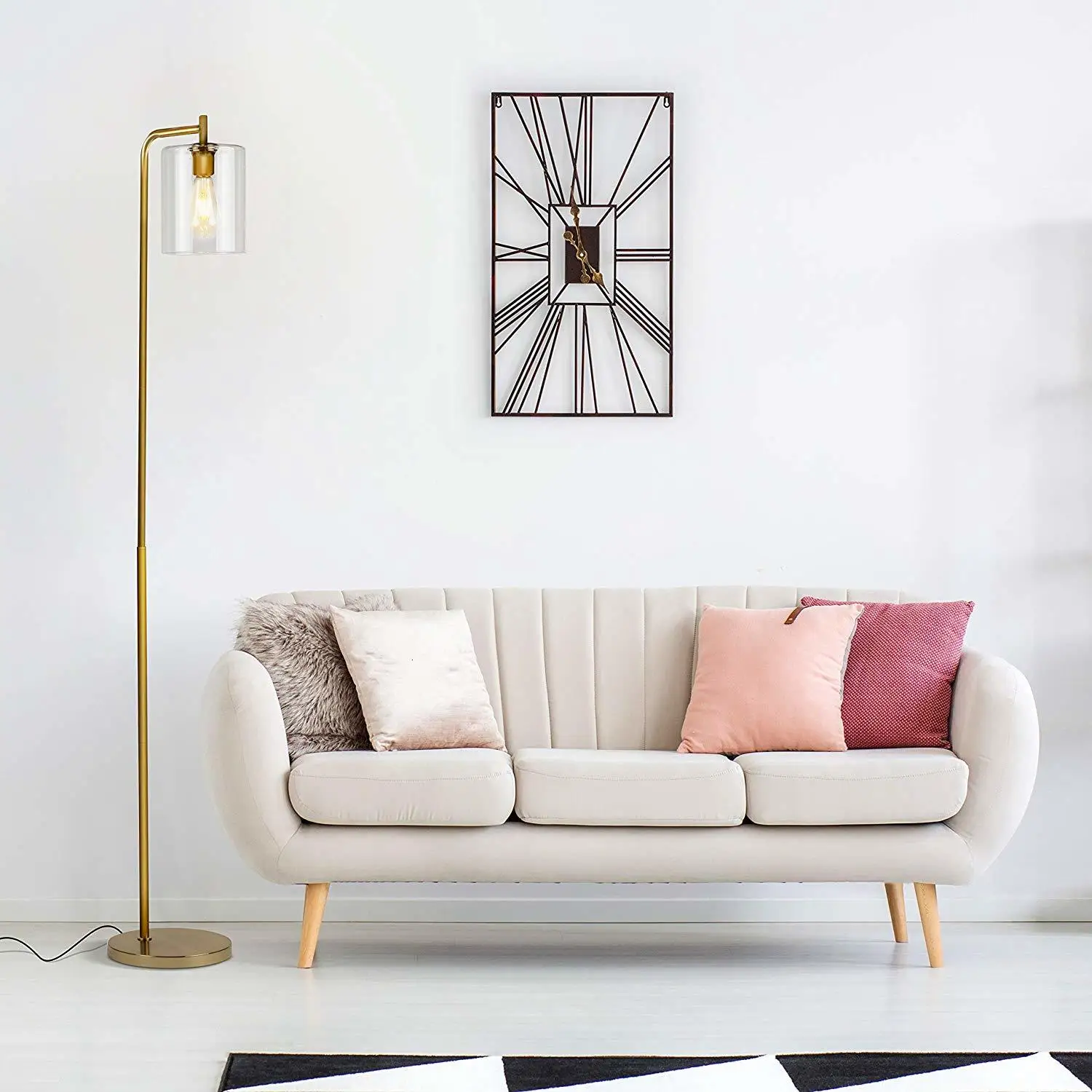 Современный дизайнерский вертикальный напольный светильник со стеклянным