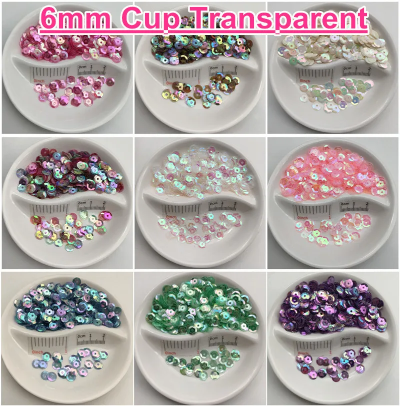Круглая прозрачная пайетка из ПВХ 6 мм | Дом и сад