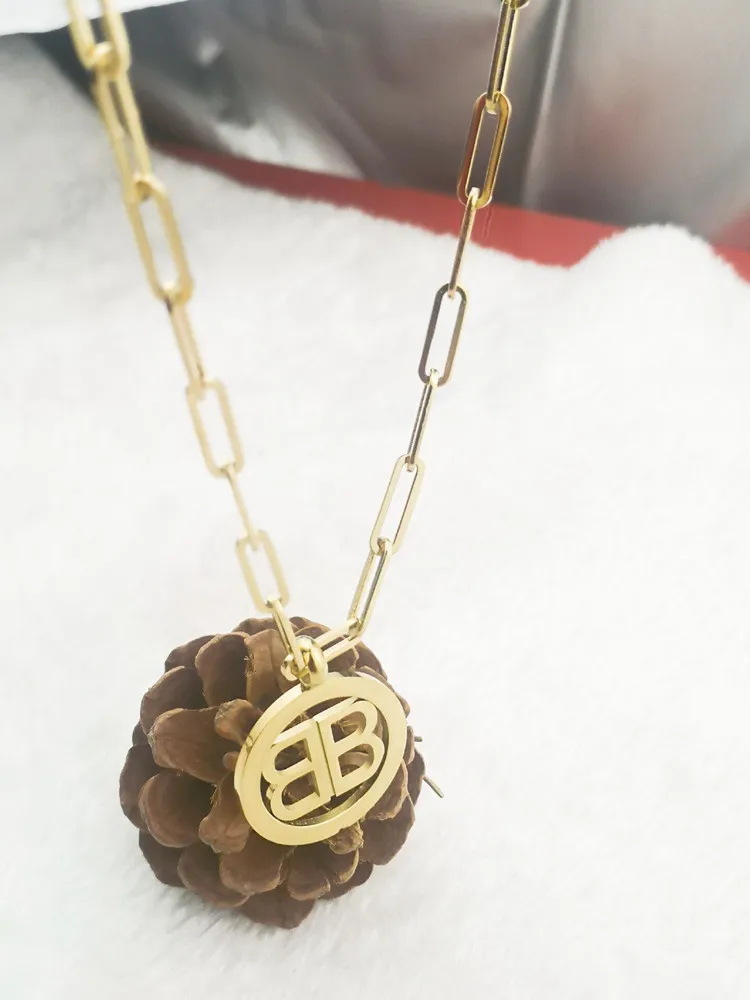 

New Goddess Luxury Gold Color Necklace Luxe Fashion Jewelry Stainless Steel For Women