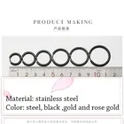 Серьги-кольца из нержавеющей стали для мужчин и женщин, комплект из 2 небольших колец золотого и черного цветов, толстые сережки-кольца для пирсинга