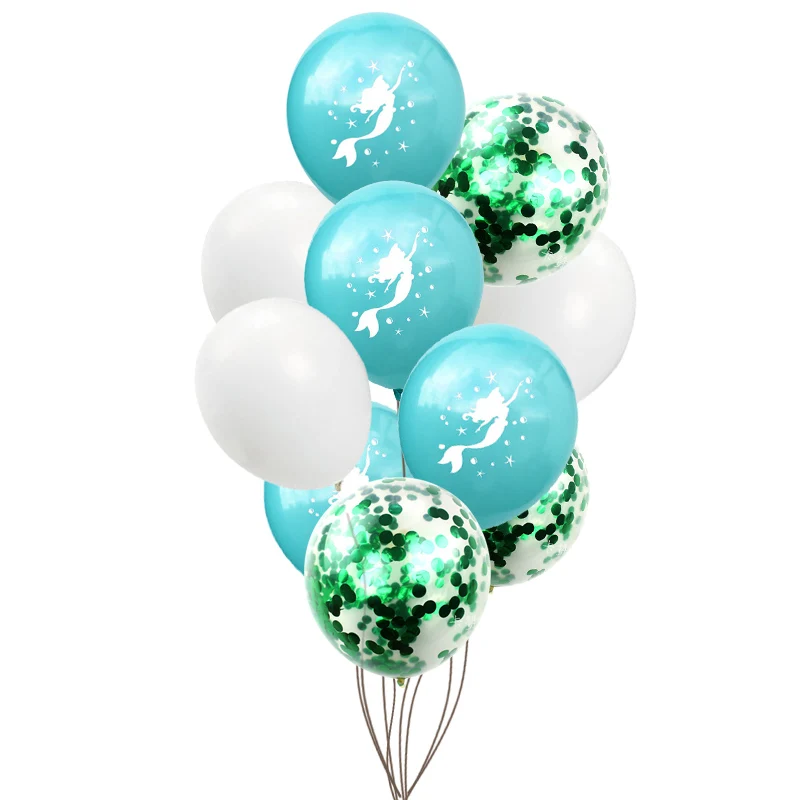 mermaid CF set 12 Новое платье в стиле Русалочки с латексные воздушные шары конфетти воздушные шары Свадебные Globos дети День рождения украшения детский душ расходные материалы - Цвет: mermaid CF set 12