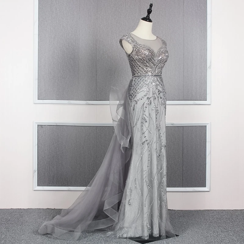 Женское вечернее платье JANCEMBER длинное с о вырезом и рукавом крылышком на молнии