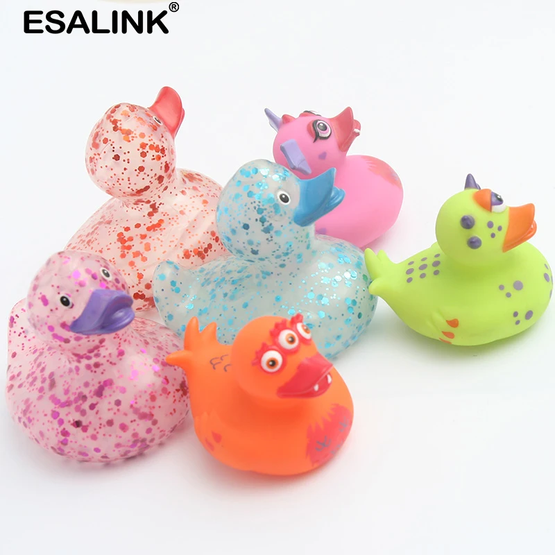 ESALINK 6 шт. детские игрушки прозрачные цветные блестки утка оранжевый зеленый