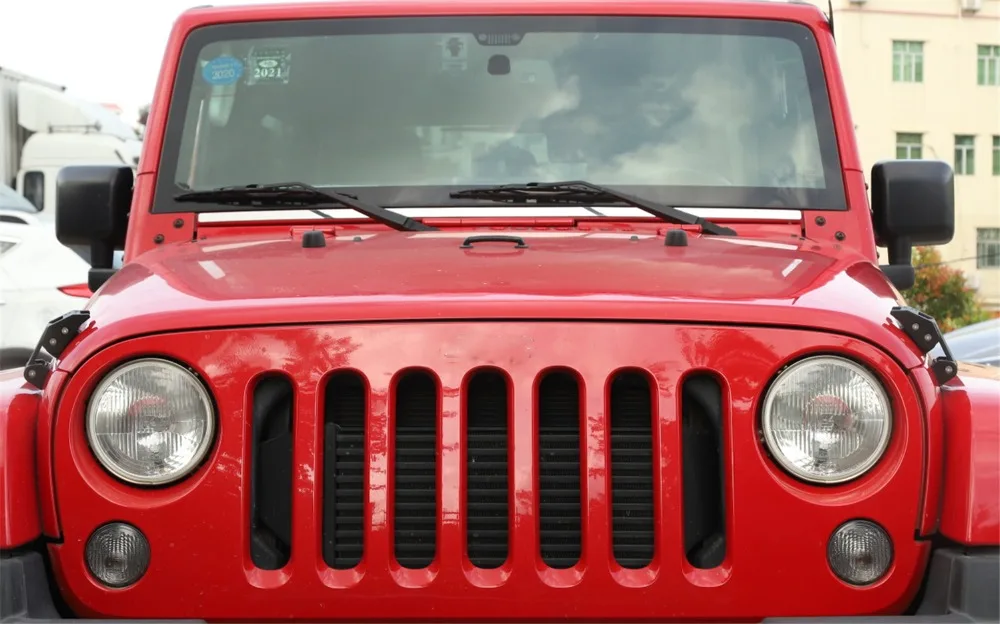 Защелка капота замка украшение крышка двигателя защита для Jeep Wrangler JK 2007- автомобильные Внешние аксессуары черный 2 шт/1 комплект