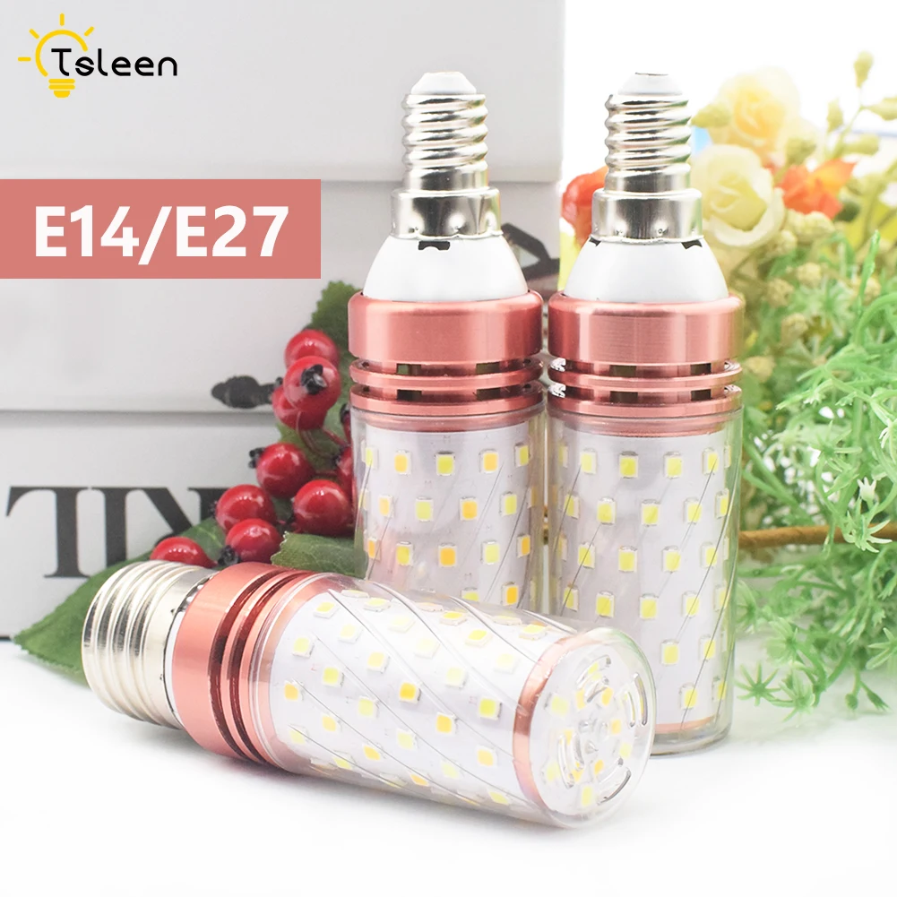 Светодиодная лампа кукуруза TSLEEN 1/4/8 шт. E27 E14 110 В 13 Вт/15 Вт|Светодиодные лампы и