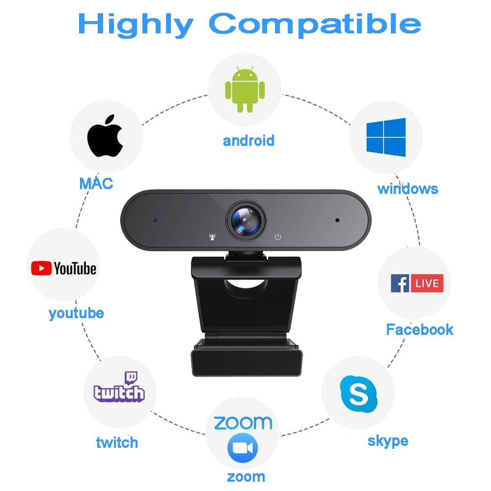 

HD Auto Focus 1080P Webcam Microphone Rotatable Cameras Live-Broadcast Mini Computer Conference Work USB CAMERA
