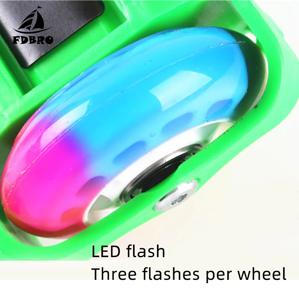 Фдбро дети взрослые красочные мигающие роликовые вихревые шкив флэш колеса