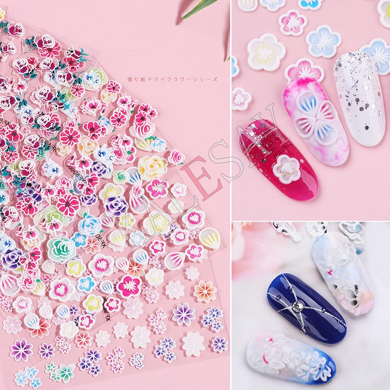 Стикеры 3D на ногти Nail Art с тиснением и изображением выгравированы цветок дизайн