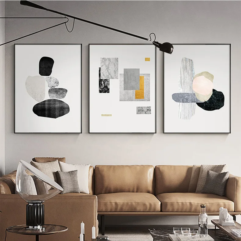 

Modern Abstract Light Blue Living Room Canvas Decorative Painting Poster Picture Album Home Decor Wall Art Decoration Accessory