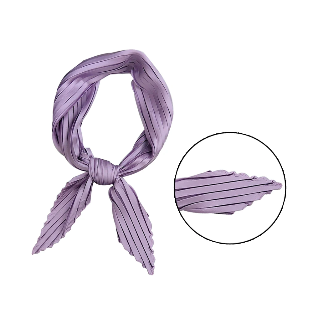 Сплошной цвет плиссированный квадратный шарф весна и осень четыре сезона